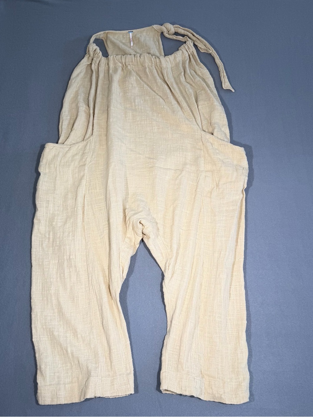 Free People Kids Light Cream Gauze Romper Overalls